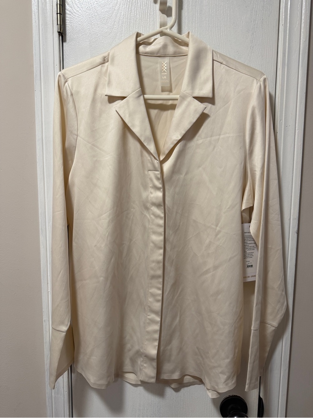 RHONE women’s Cream Long-Sleeve party blouse l NWT